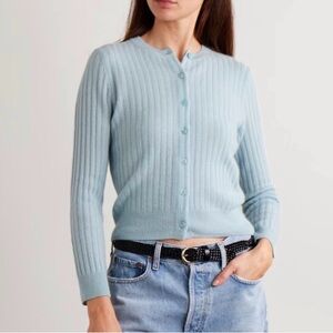 Doen Danae Light Blue Ribbed Button Cardigan